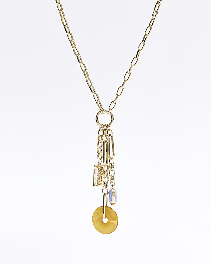 Brown charm necklace