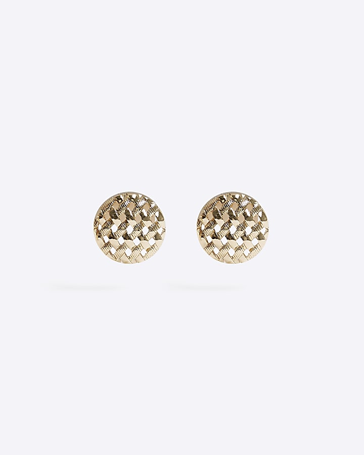 Gold oversized textured earrings