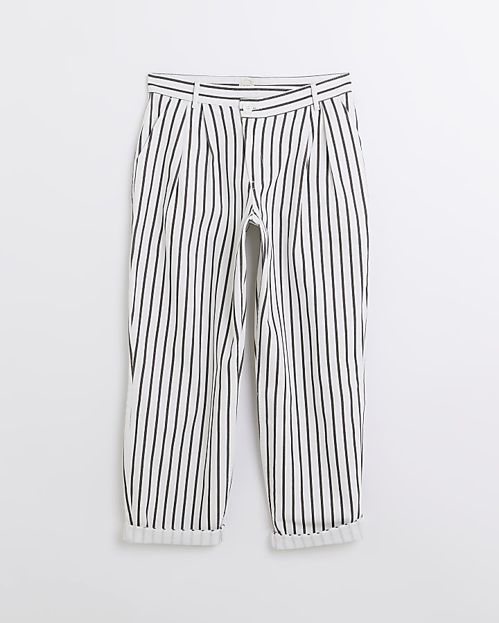 White stripe tapered trousers