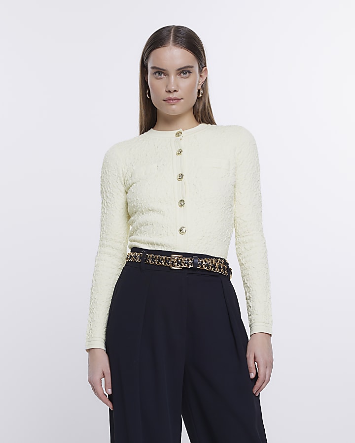 Cream textured cardigan River Island