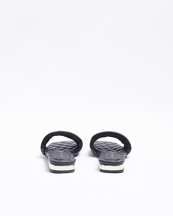 Black padded sandals