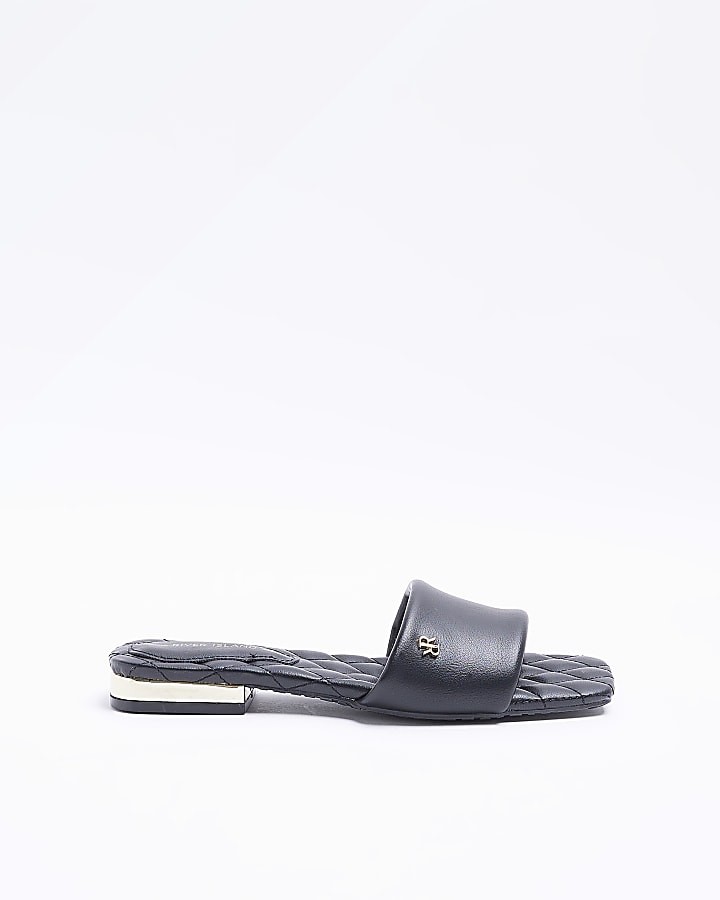 Black padded sandals