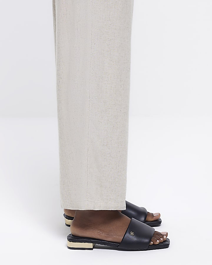 Black padded sandals