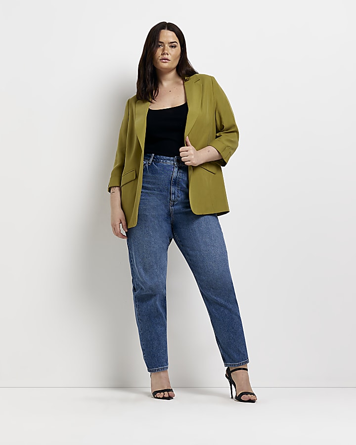 Plus khaki casual blazer