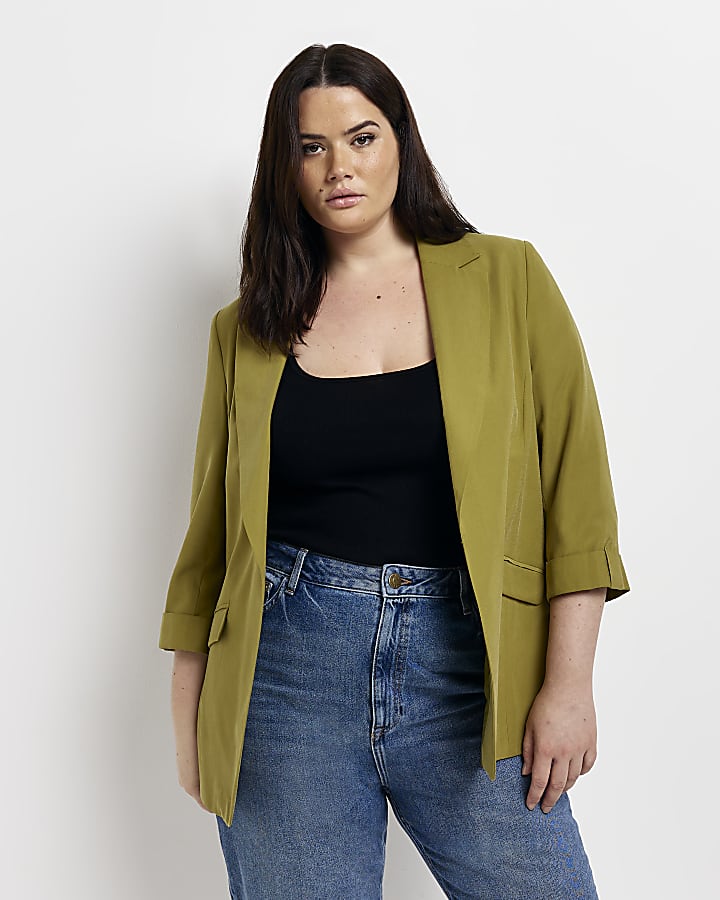 Plus khaki casual blazer River Island