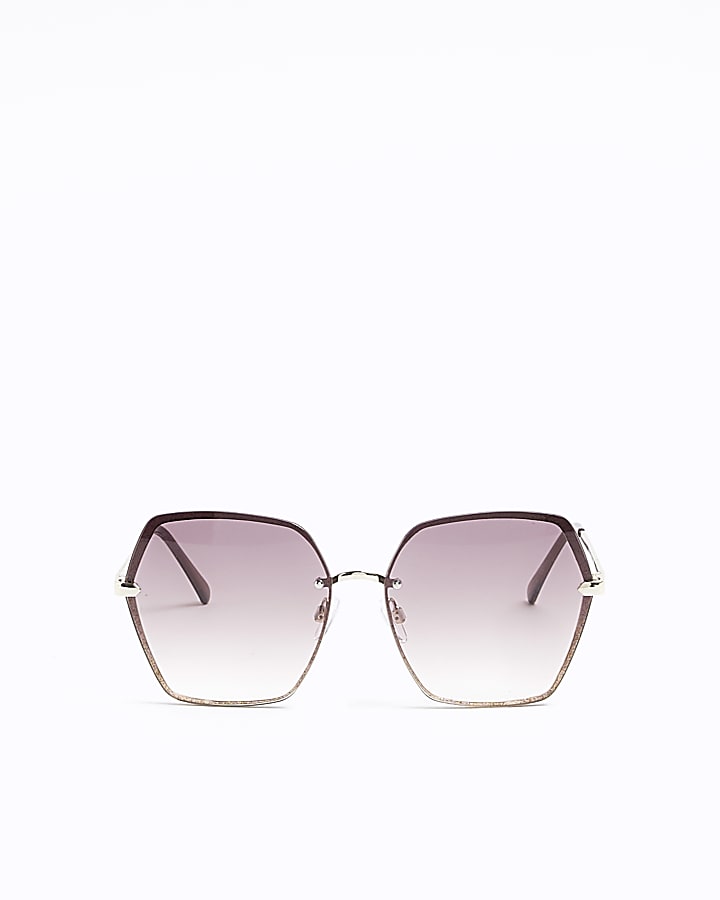 Pink oversized sunglasses River Island