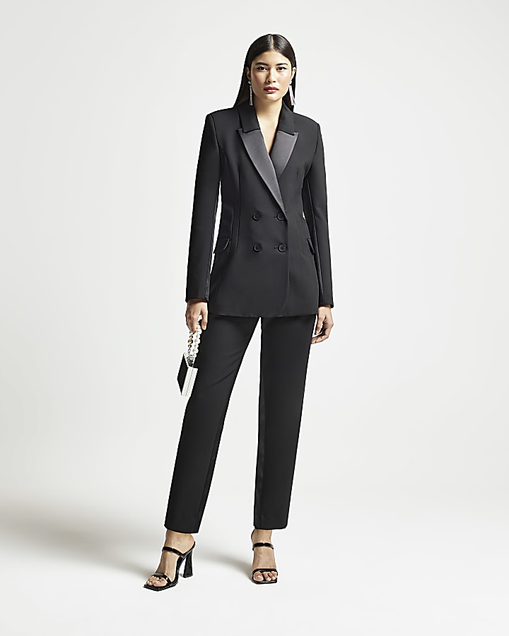 Black RI Studio low rise slim leg trousers