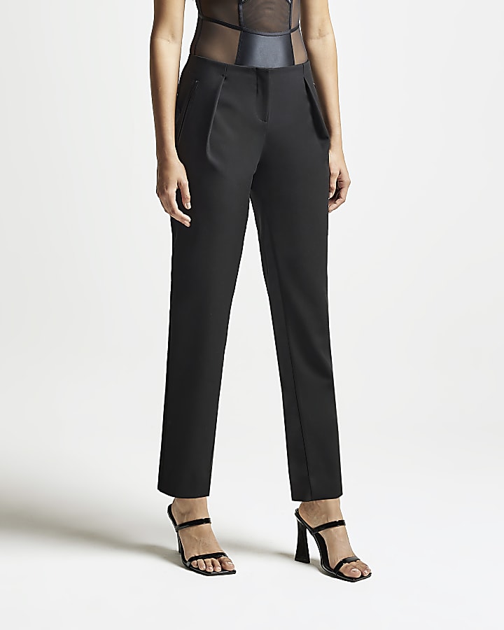 Black RI Studio low rise slim leg trousers