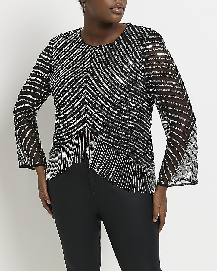 River island sequin tops online