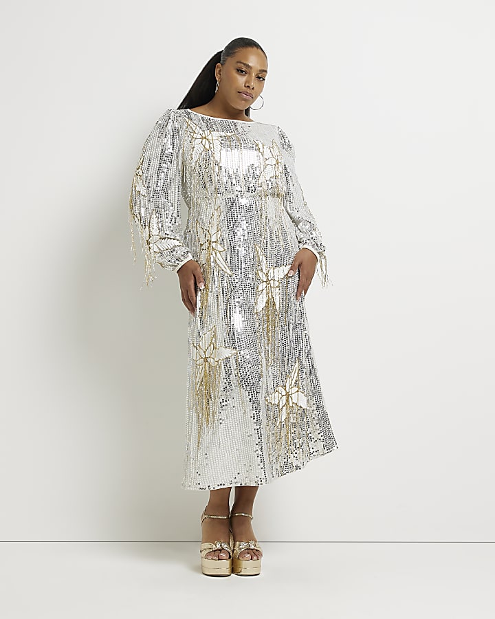 Plus size sequin maxi dress hotsell