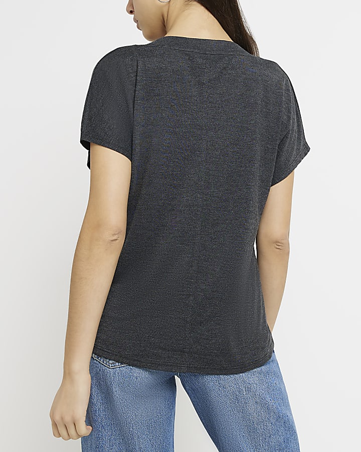 Grey v-neck t-shirt