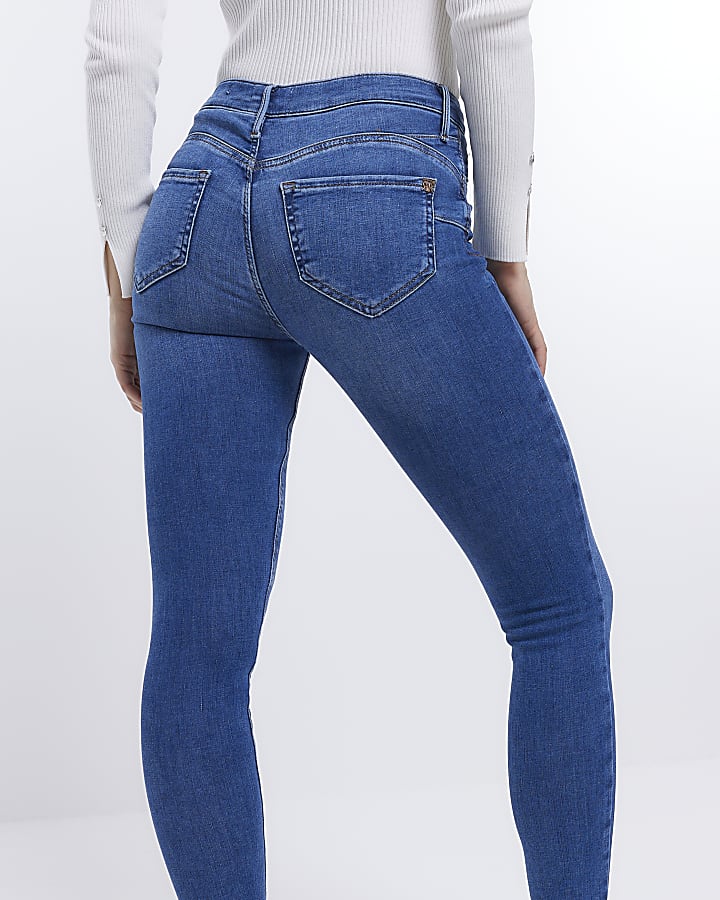 Blue Molly mid rise bum sculpt skinny jeans