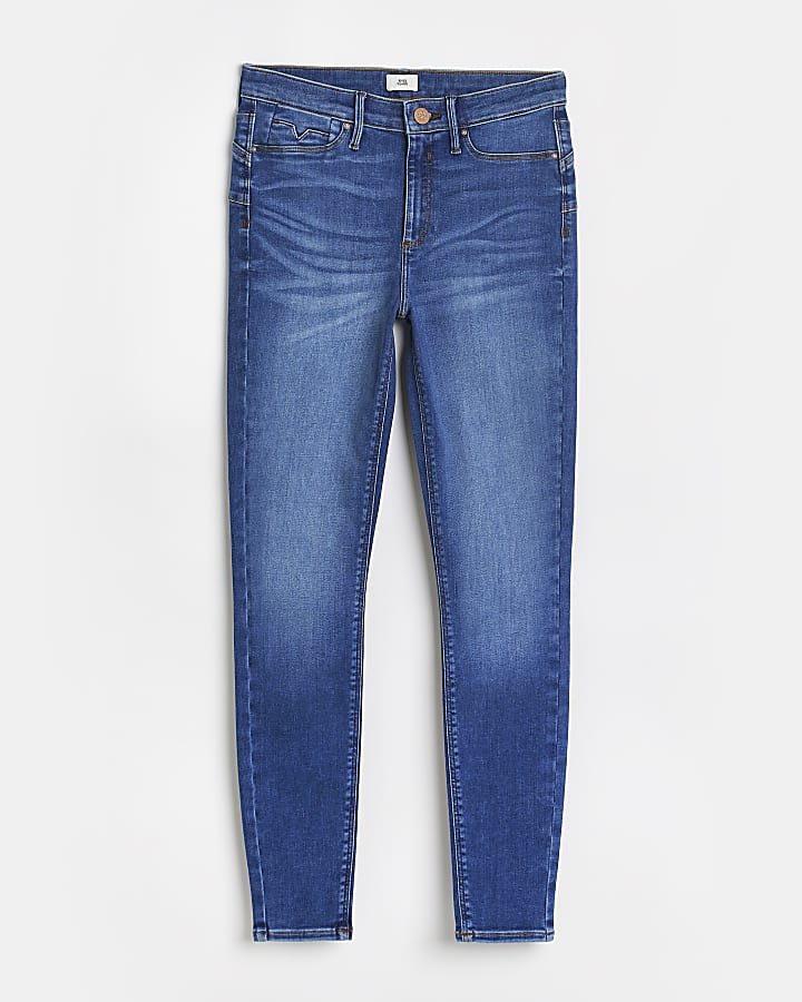 Blue Molly mid rise bum sculpt skinny jeans