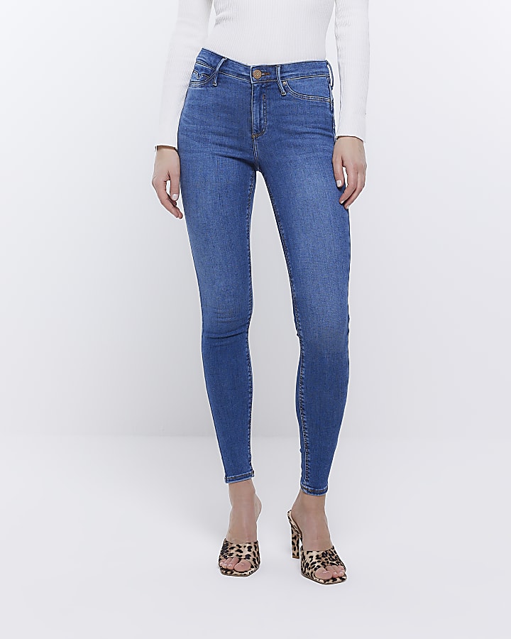 Blue Molly mid rise bum sculpt skinny jeans
