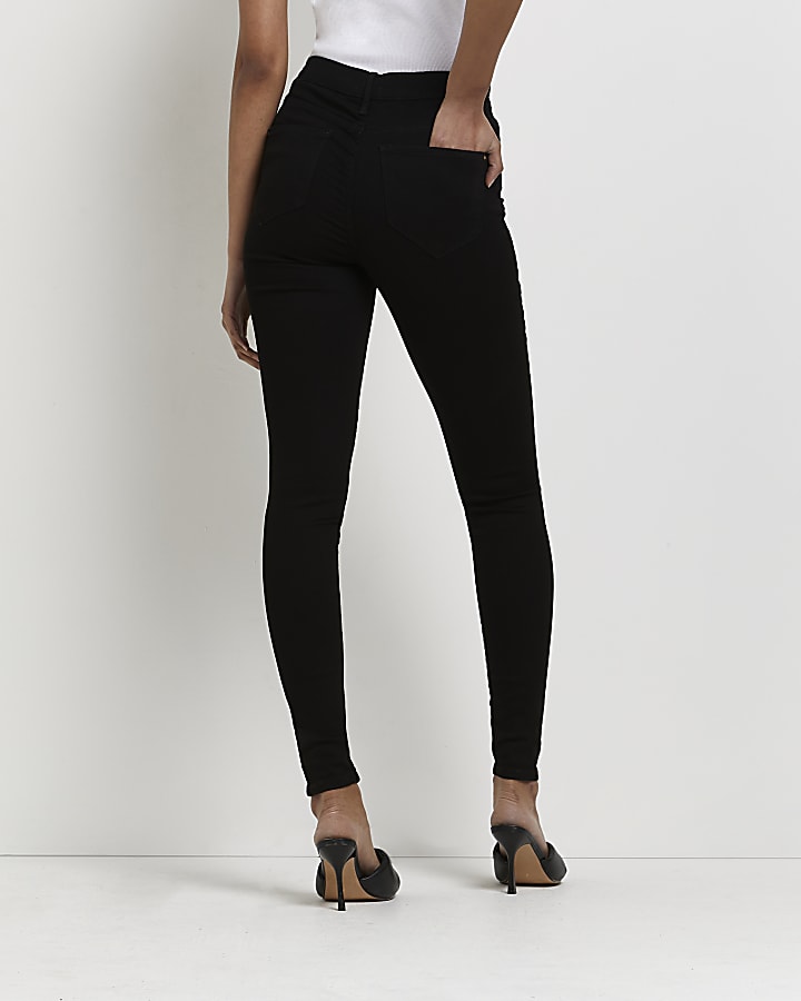 Black Molly Mid Rise Black Skinny Jeans