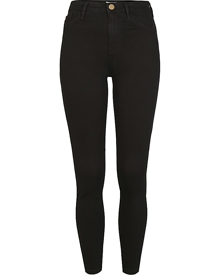 Black Molly Mid Rise Black Skinny Jeans