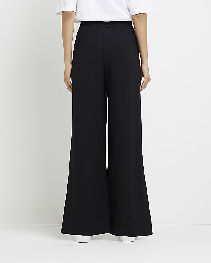 Black wide leg trousers