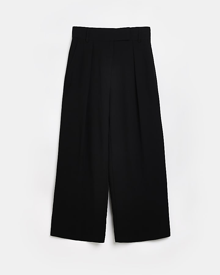 Black wide leg trousers