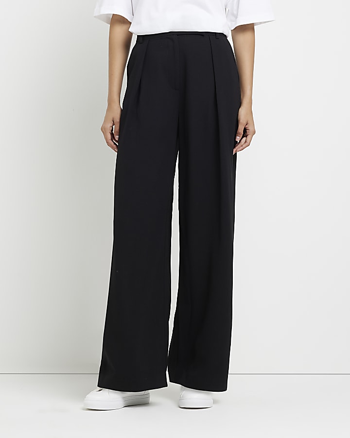 Black wide leg trousers