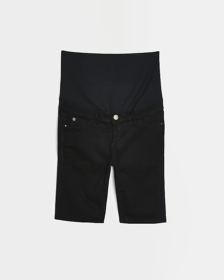 Black denim biker shorts shops