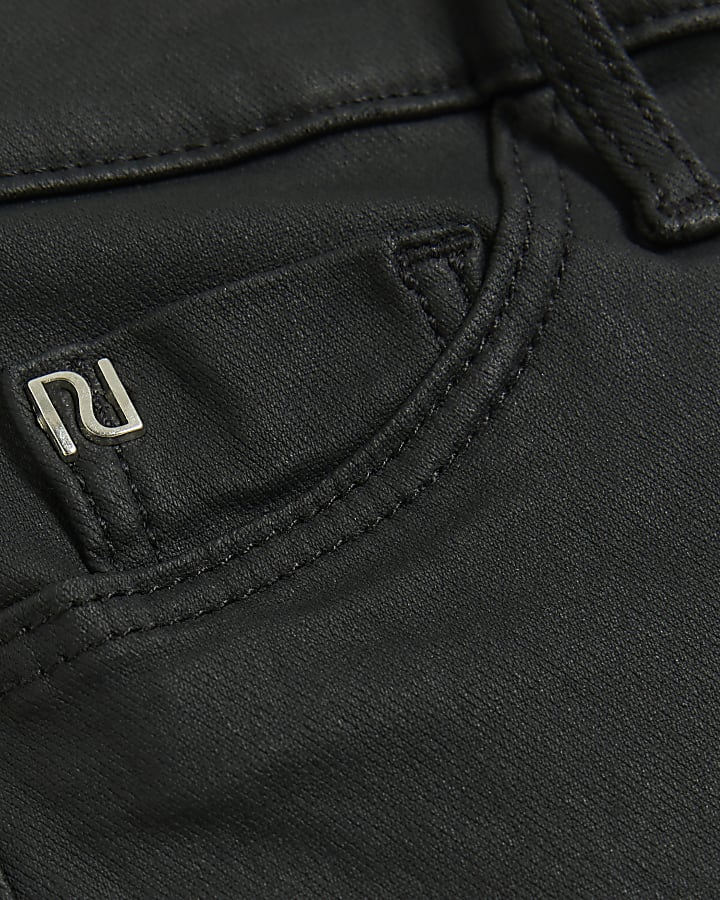 Black Molly coated mid rise skinny jeans