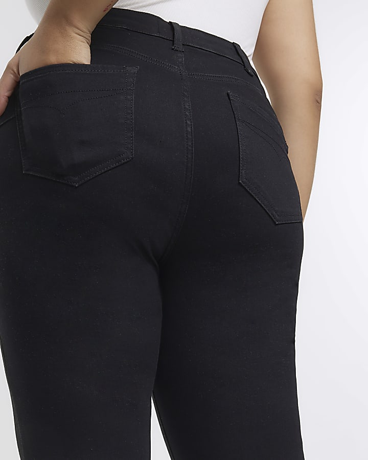 Plus black high waist bum sculpt skinny jeans