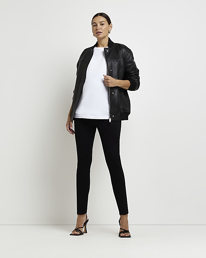 Black maternity skinny jeans multipack