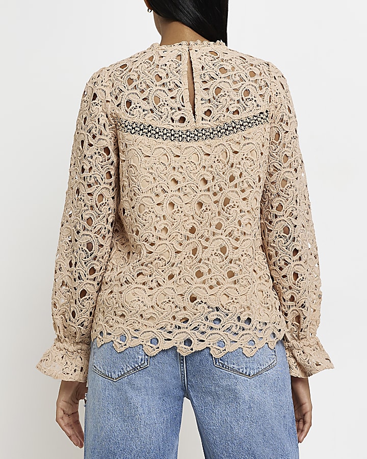 Beige lace blouse