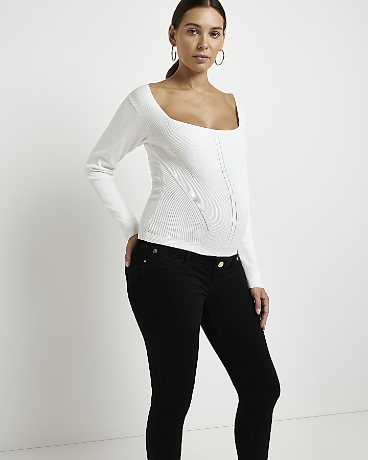 Black Molly mid rise maternity skinny jeans