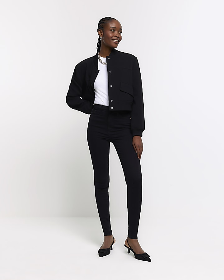 Black high waisted skinny jeans