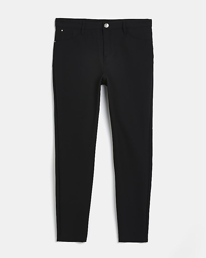 Black mid rise skinny trousers