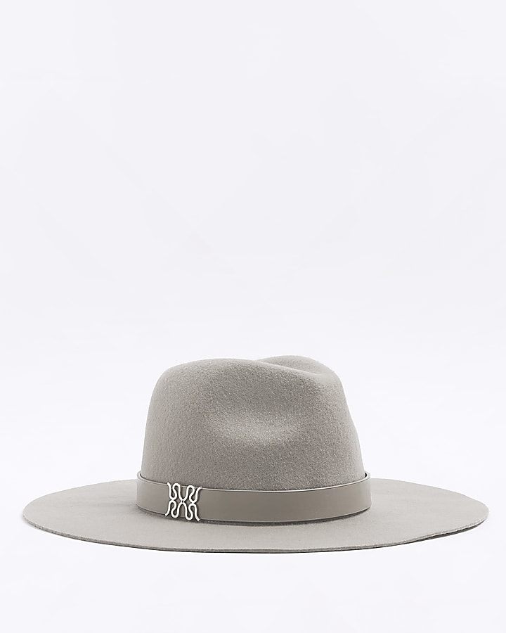 Grey fedora hat