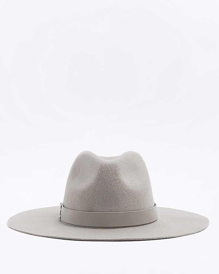 Grey fedora hat