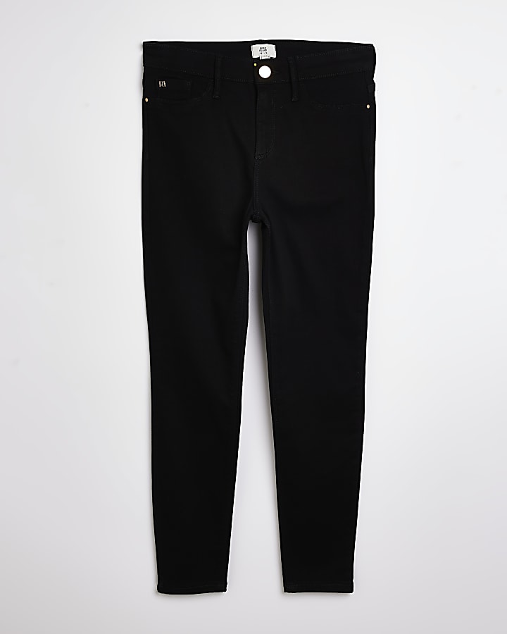 Petite black Molly mid rise skinny jeans