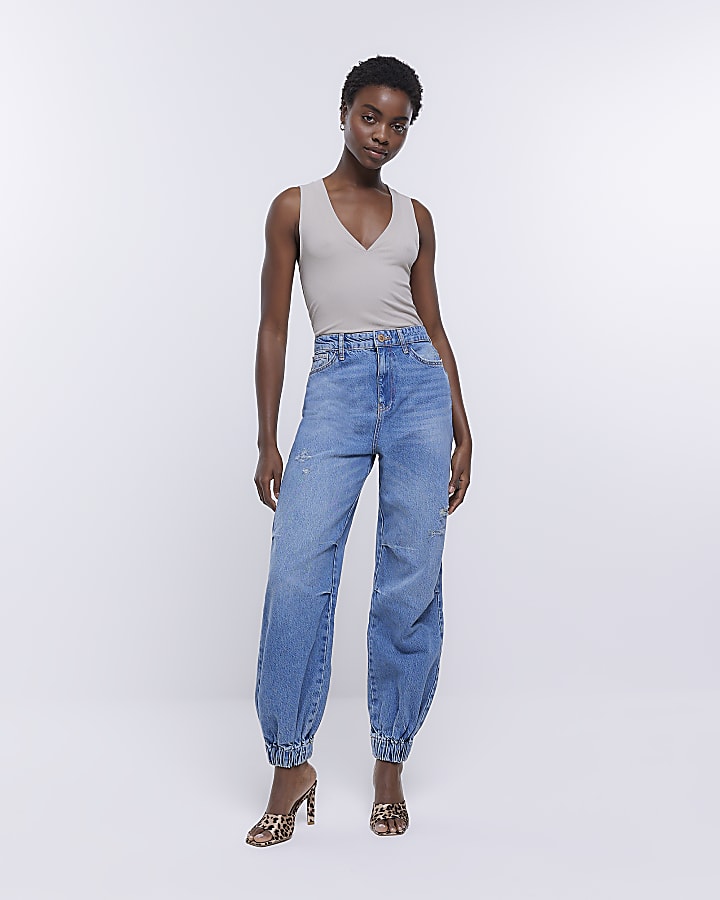 Womens cuffed jogger jeans sales