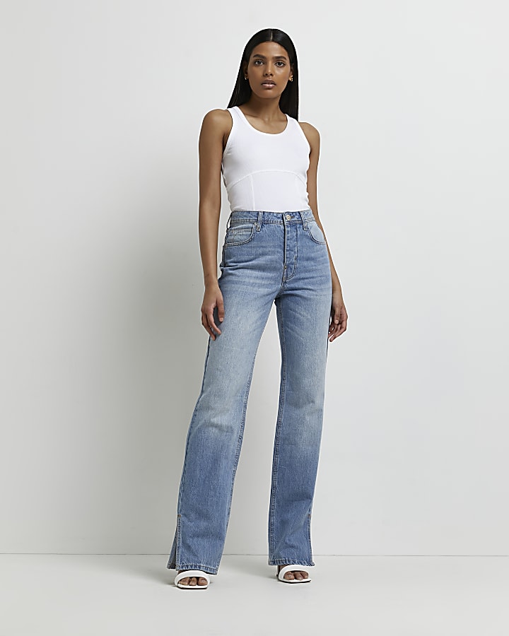 Jeans straight leg high waist best sale