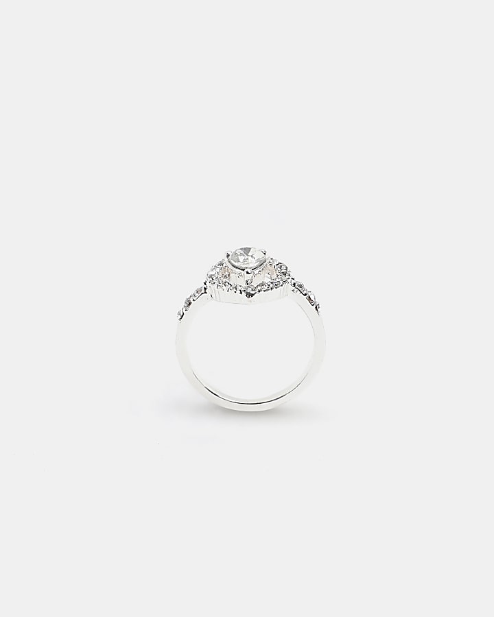 Silver diamante ring