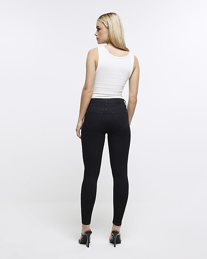 Petite Black Molly Mid Rise Black Jeans