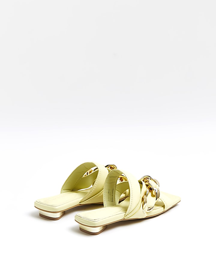 Yellow chain detail sandals