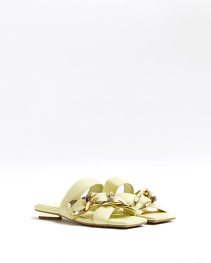 Yellow chain detail sandals