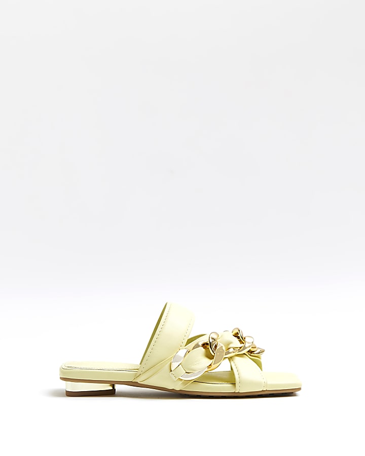 Yellow chain detail sandals