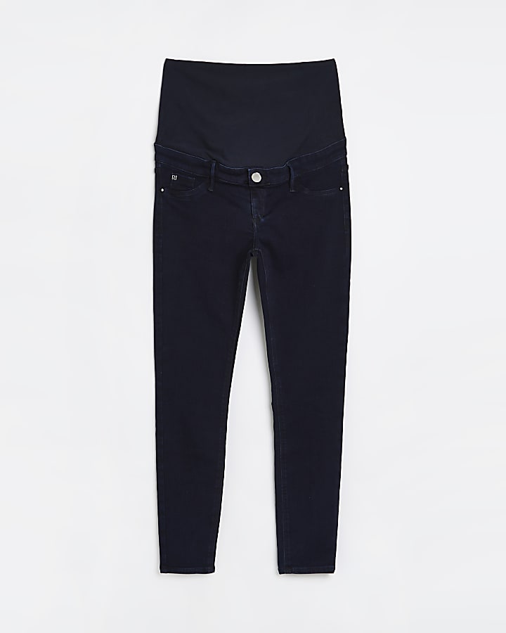 Black denim maternity skinny jeans