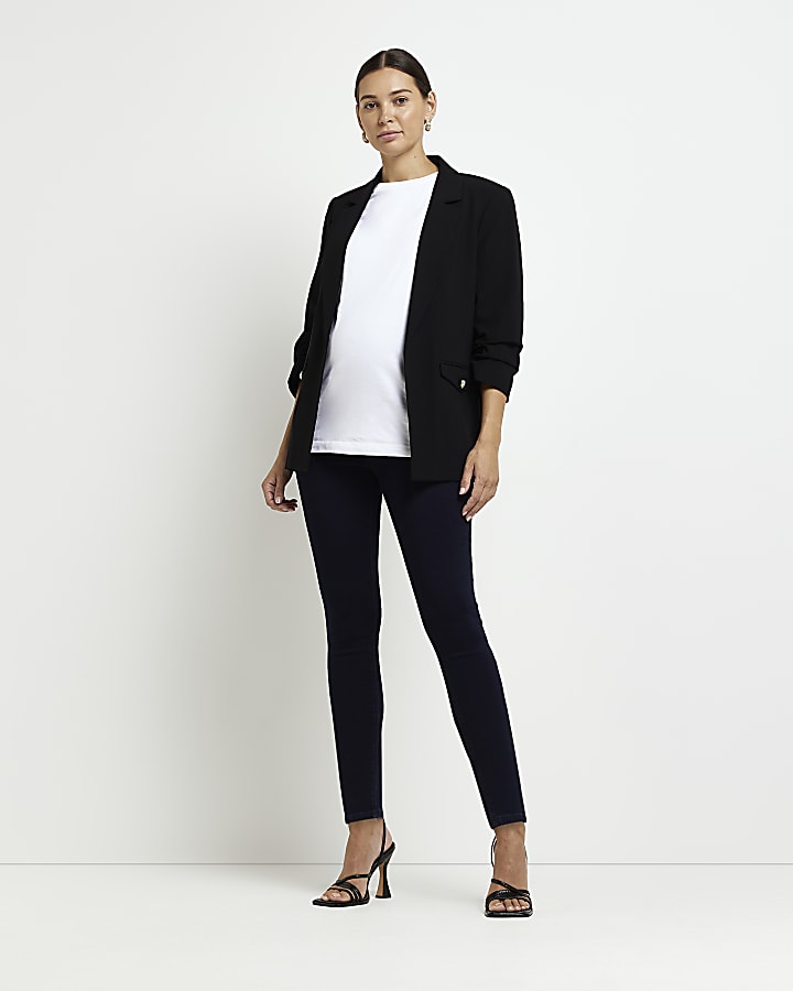 Black denim maternity skinny jeans