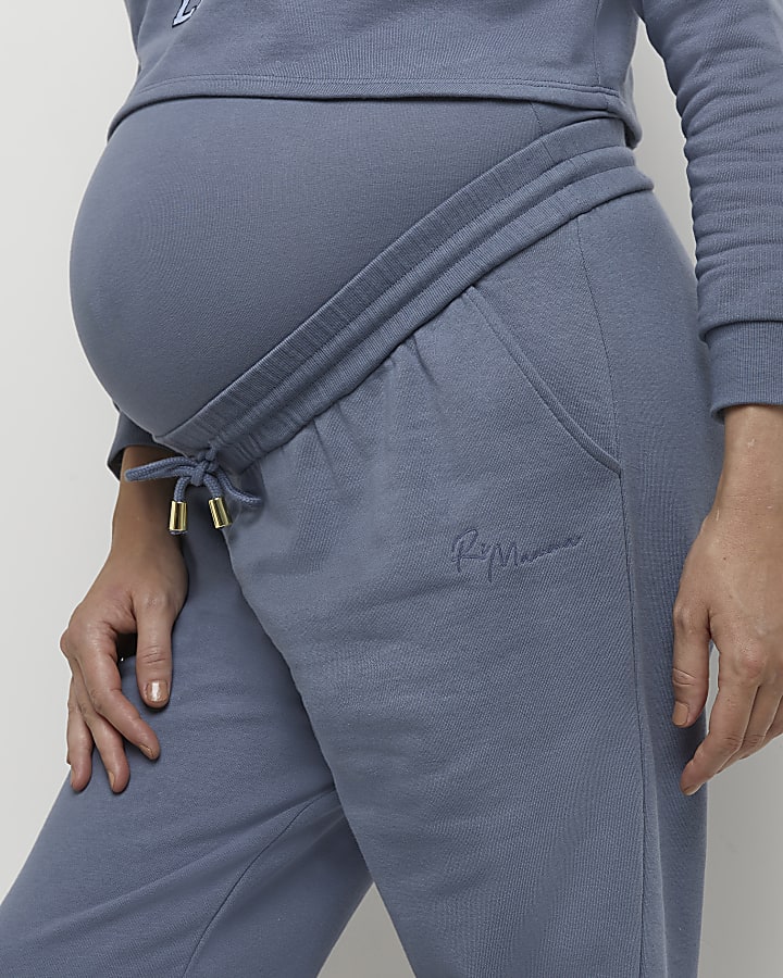 Blue maternity joggers