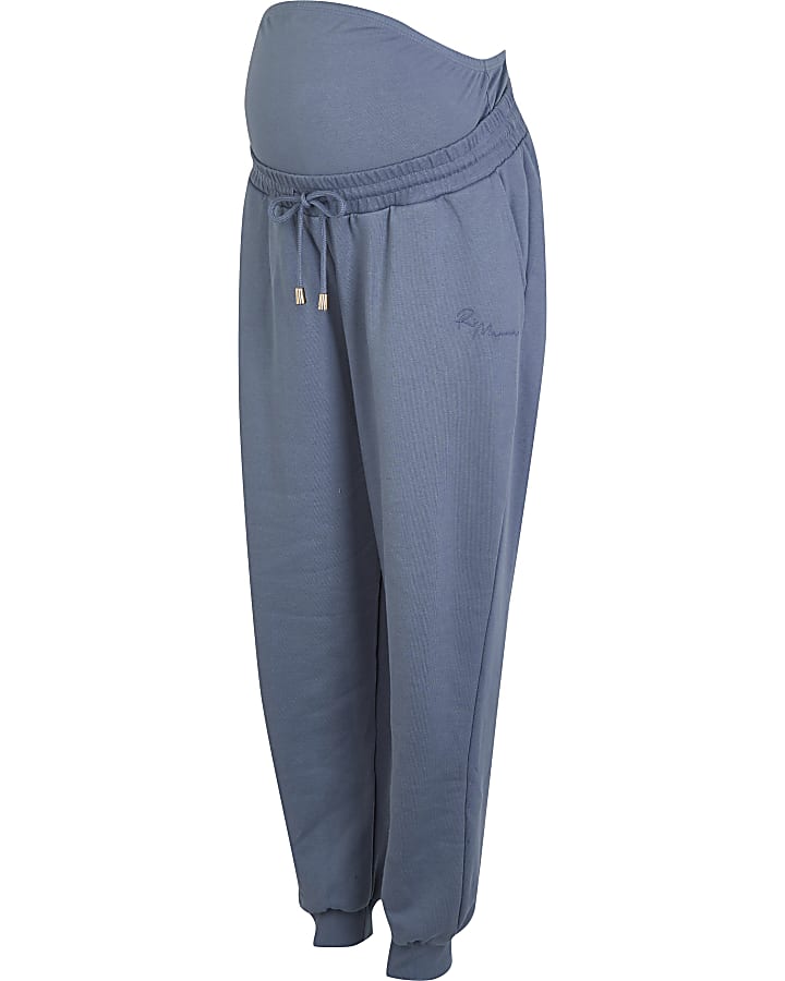 Blue maternity joggers