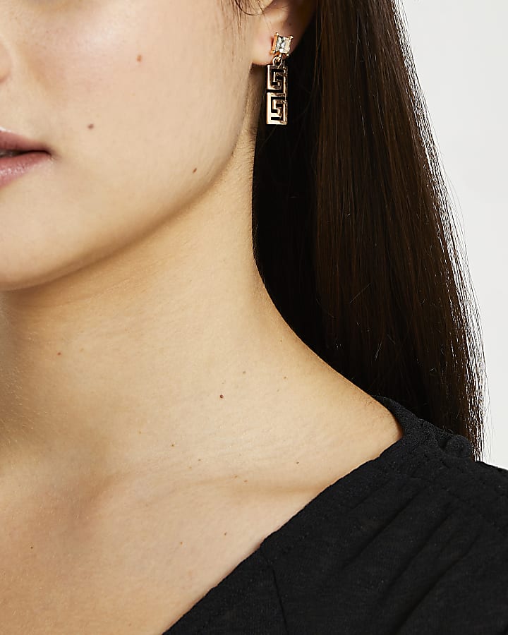 Gold crystal earrings multipack