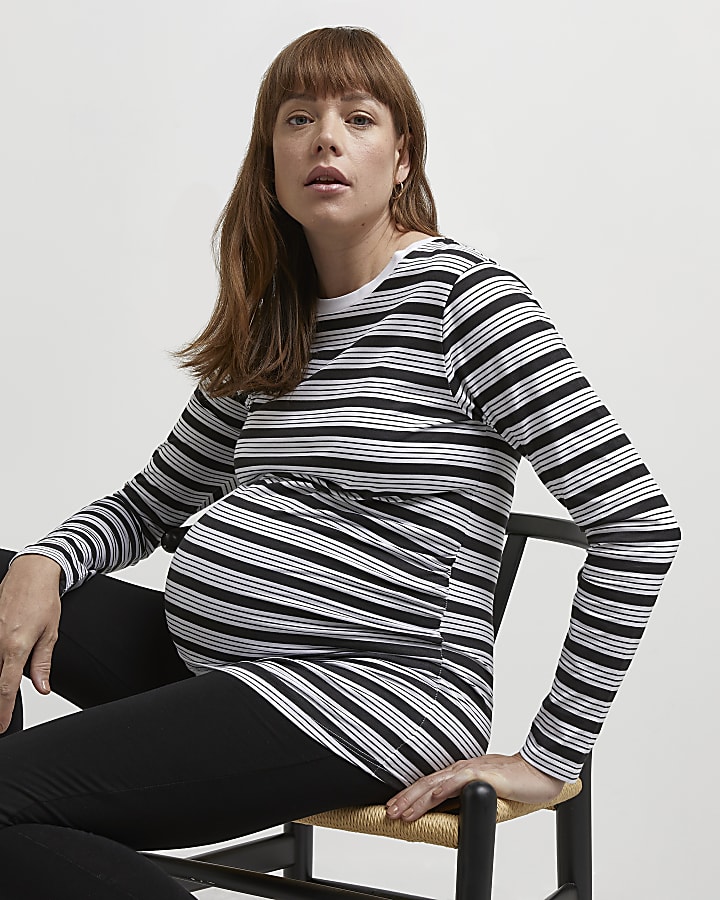 White maternity long sleeve t-shirt multipack
