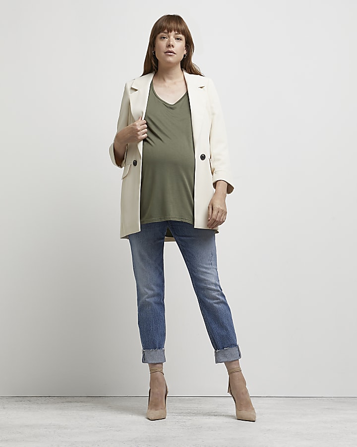 Khaki nursing maternity t-shirt multipack