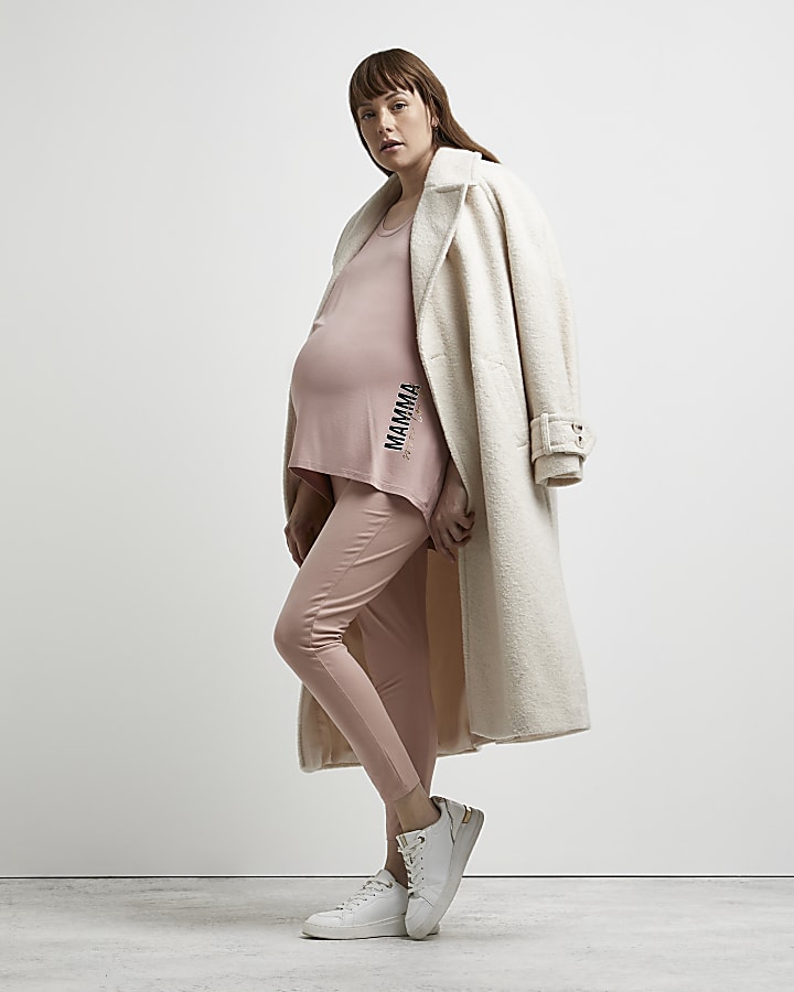 Pink oversized maternity t-shirt