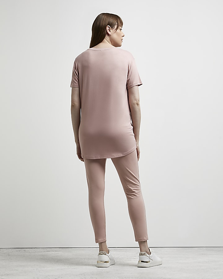 Pink oversized maternity t-shirt